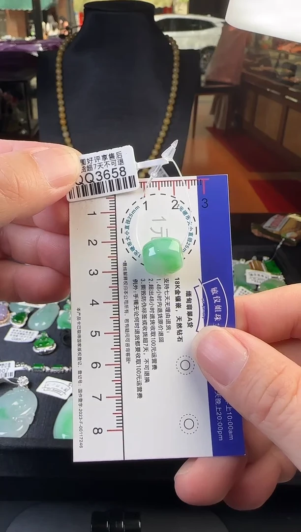 翡翠未镶嵌颈饰QQ3658阳绿路路通