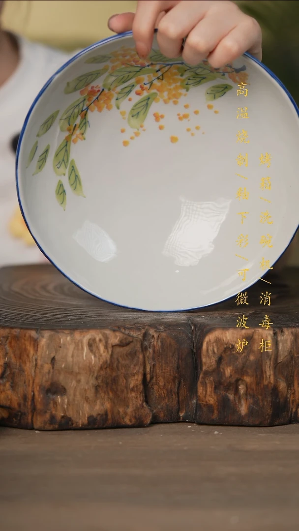 瓷片景德镇高温釉下彩可微波烤箱洗碗机