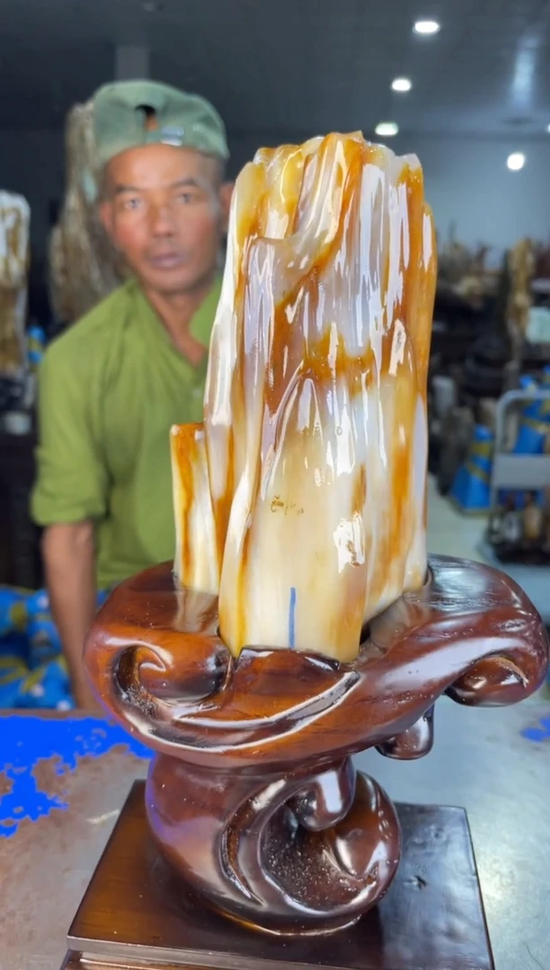 未镶嵌摆件硅化玉周*明15