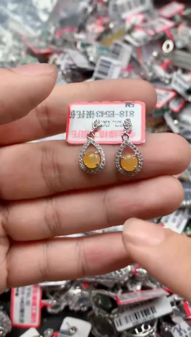 银S925镶嵌戒指翡翠天然A货缅甸翡翠