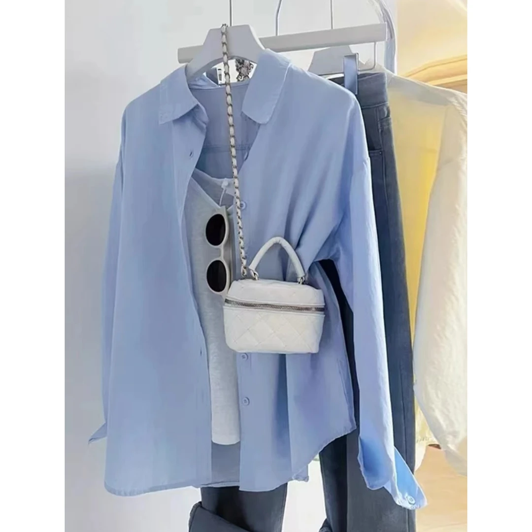 【米古古专属】早春韩系衬衫上衣长袖夏季女装气质显瘦衬衣1626#0.1