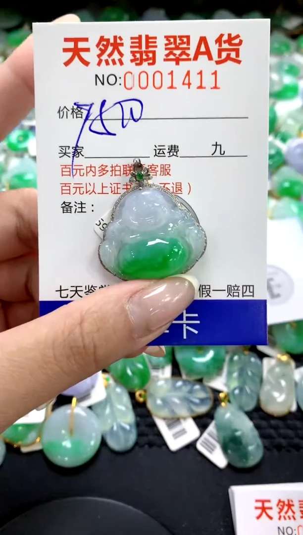 翡翠18K金镶嵌颈饰1