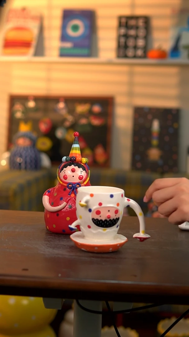 .喜上陶社多头蘑菇杯子