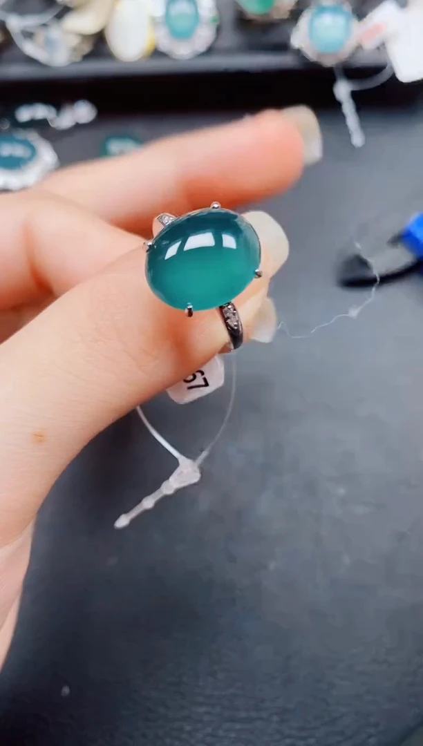 银S925镶嵌戒指翡翠翡翠