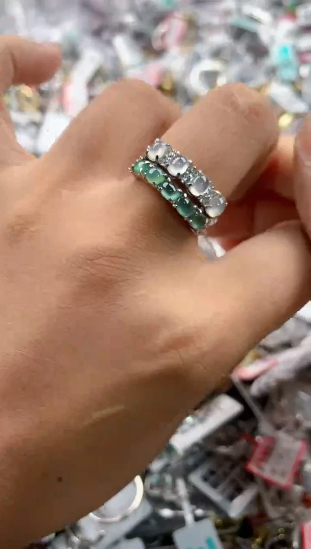 银S925镶嵌戒指翡翠888----6