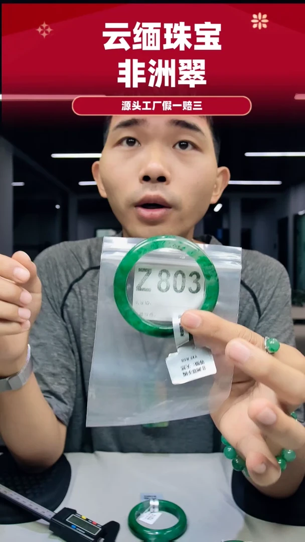 未镶嵌手镯石英质玉（非洲翠）55圈口Z803