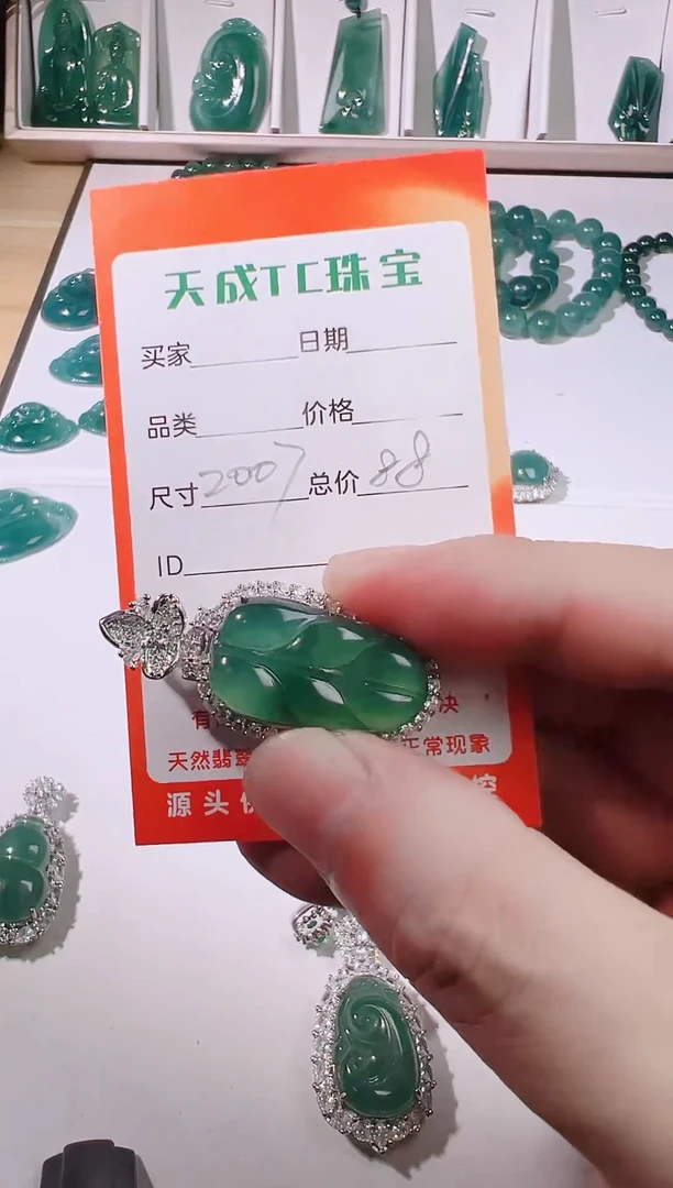颈饰未镶嵌翡翠天然A货翡翠挂件