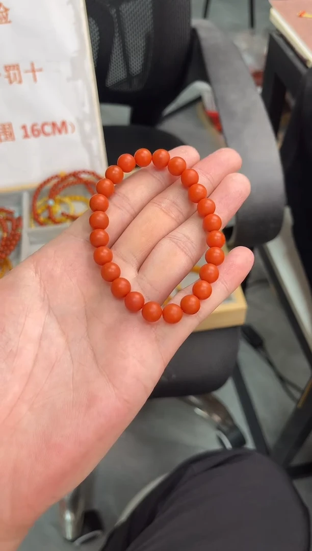未镶嵌手串南红玛瑙南红单圈素串QF-A457（多样性发一）