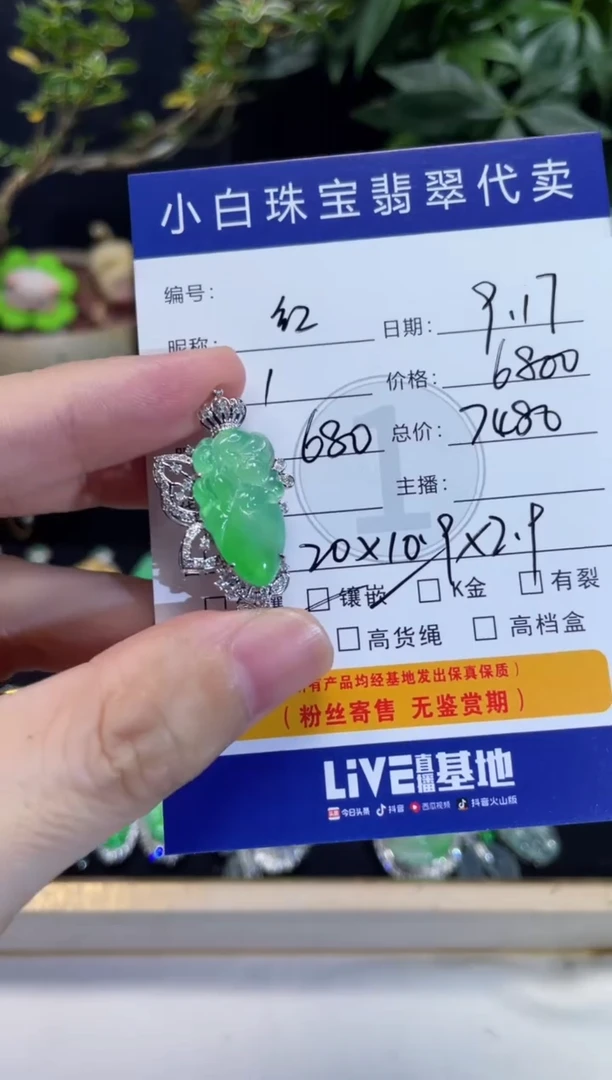 吊坠(不含链)18K金镶嵌翡翠红**?吊坠