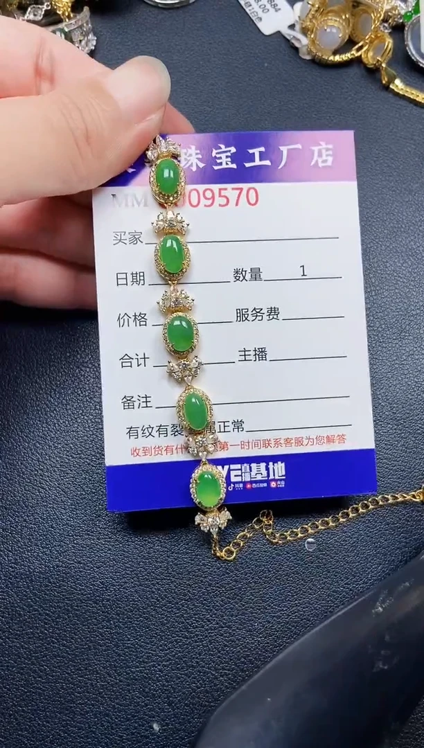 翡翠银S925镶嵌颈饰9570