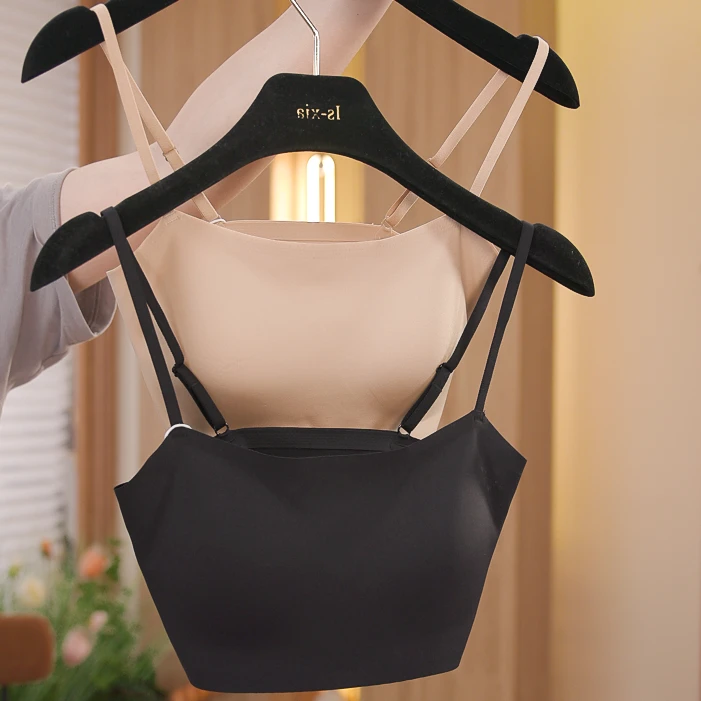 【20D短款】细腻珍珠纱线珍珠纱Bra无痕吊带 三色无痕剪裁吊带