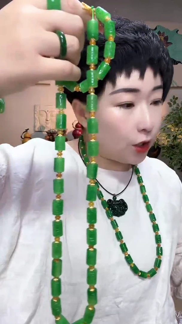 吊坠(赠链)合金翡翠白*837