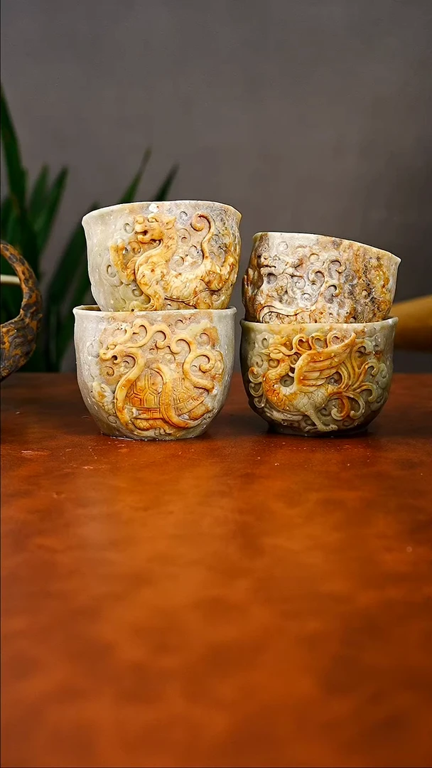 含***颠四神兽套装2个杯子