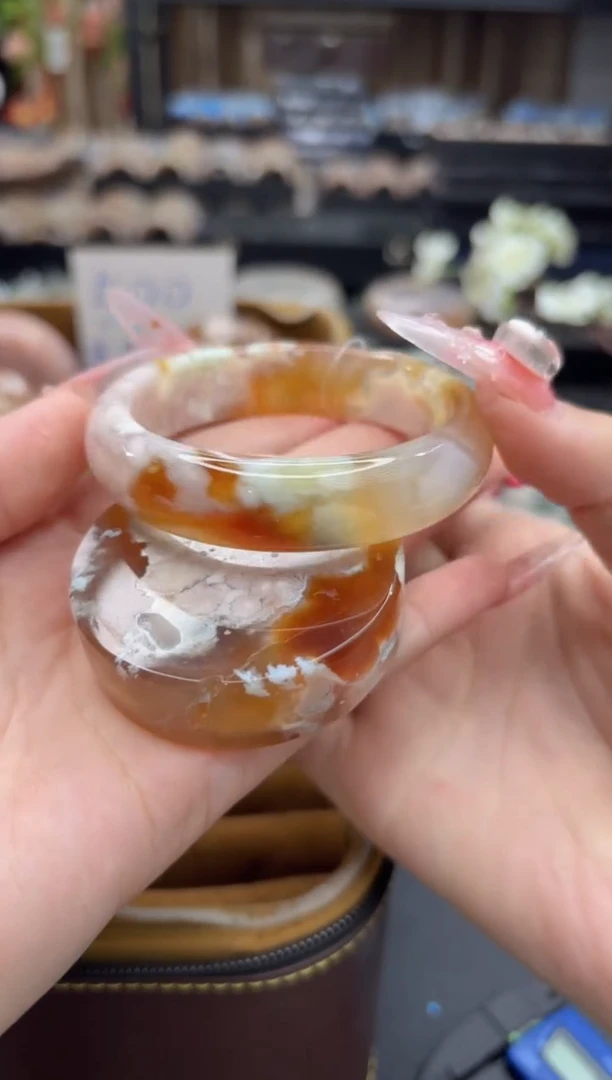 未镶嵌手镯石英质玉123(55圈赠送镯心)