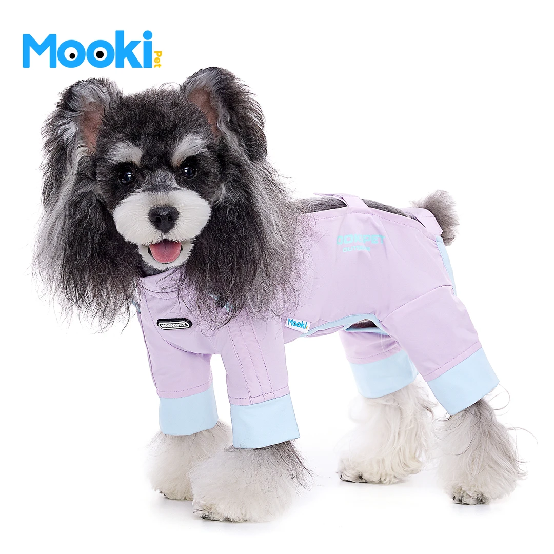 mookipet狗狗四脚衣小型犬泰迪比熊西高地遛狗神器宠物防水防尘裤