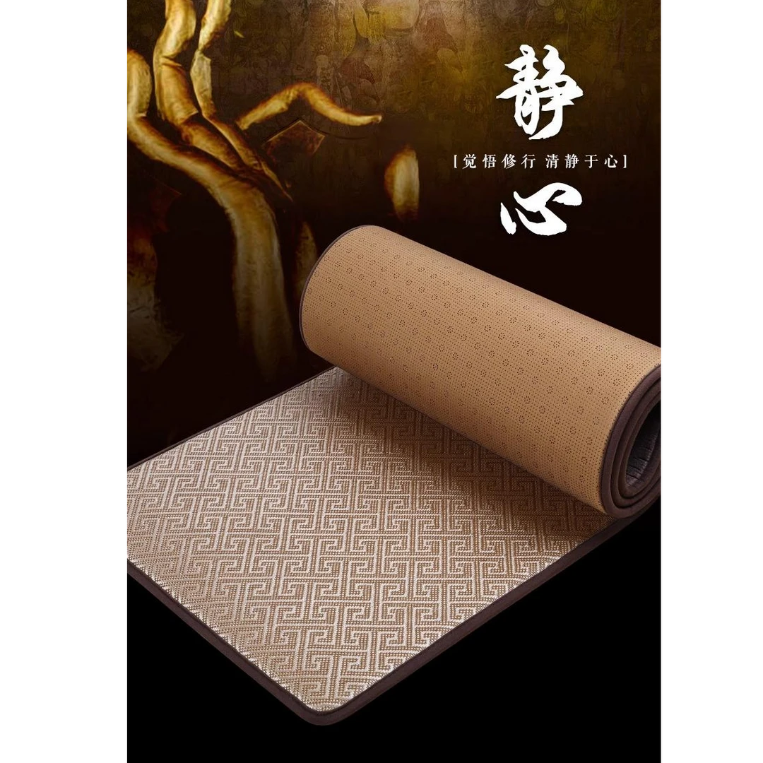 天然超顺滑 加厚冰藤席108运动垫（赠送计数器手套膝盖垫）高弹