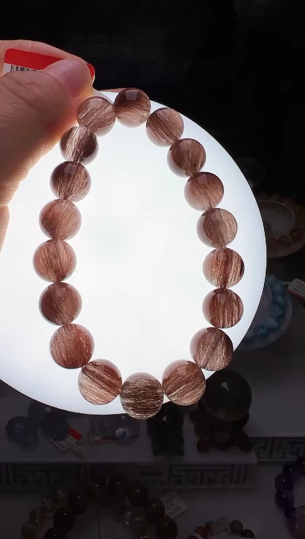 手串未镶嵌水晶红发晶手串11m+  M50045X