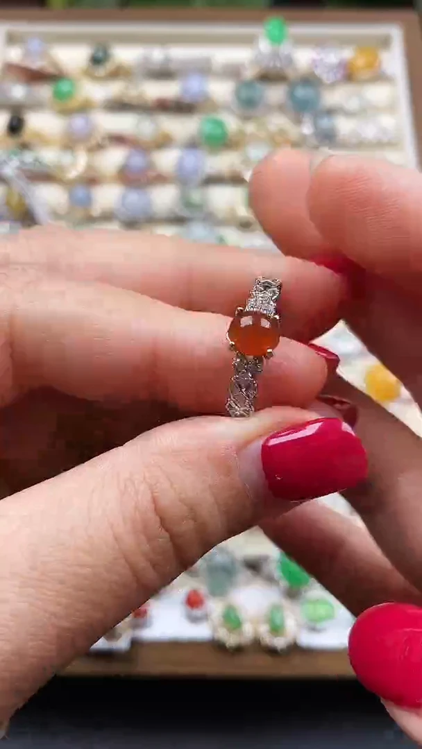 银S925镶嵌戒指翡翠1