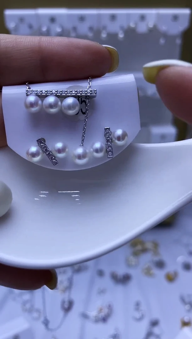 银S925镶嵌耳饰淡水珍珠305套