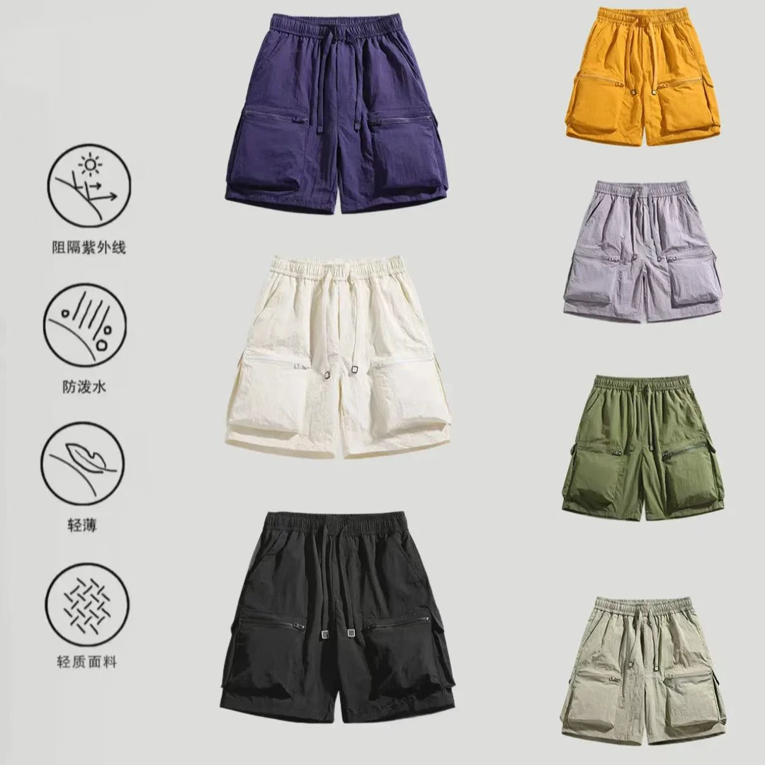 工装裤短裤纯色夏季户外简约夏季情侣百搭短裤日系