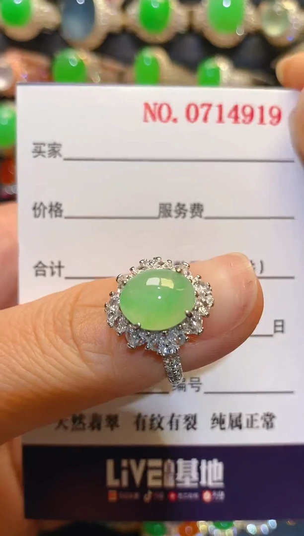 银S925镶嵌翡翠耳饰天然