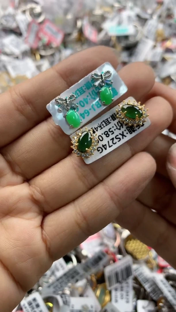 银S925镶嵌戒指翡翠181818----6