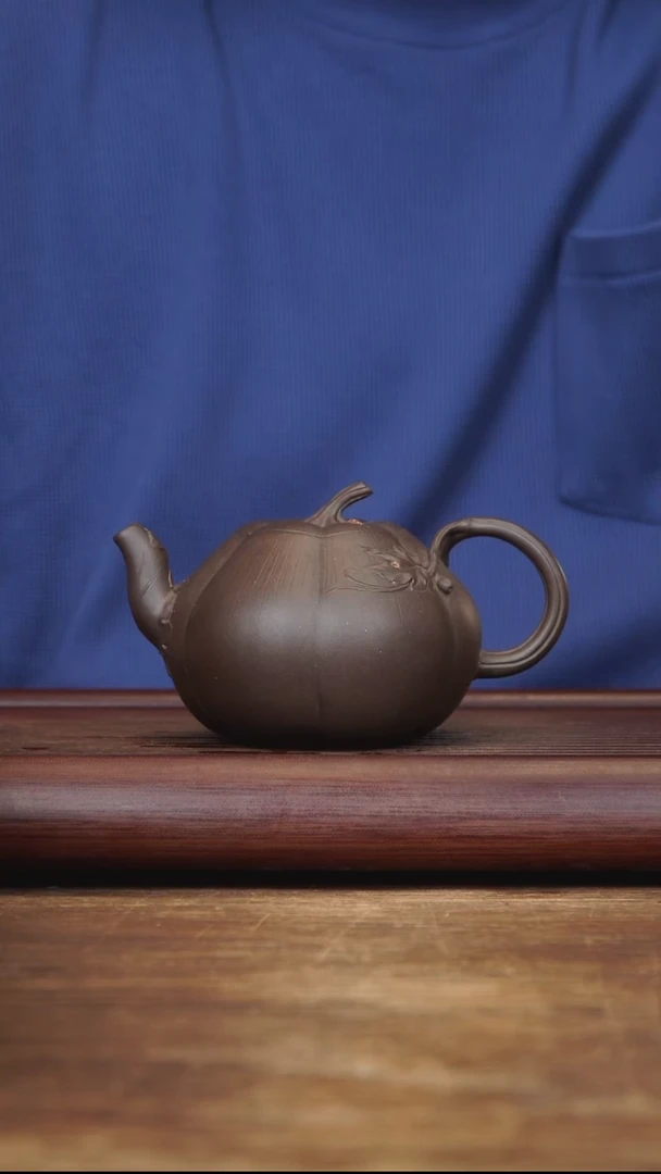 茶壶紫砂350ml 仿生器南瓜 紫泥