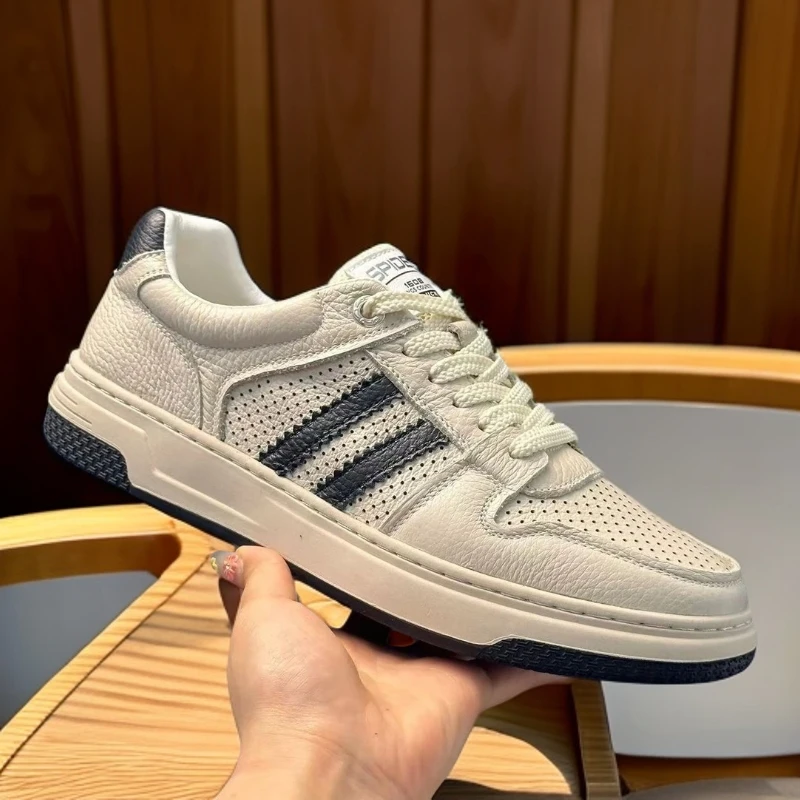 （头层牛皮）2025四季新款头层牛皮男鞋休闲皮鞋透气百搭舒适