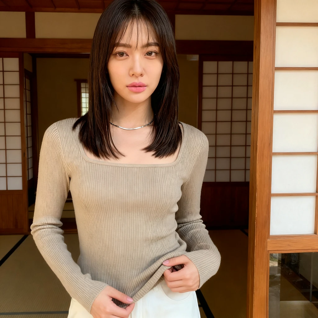 针织方领打底衫女秋冬洋气内搭毛衣修身辣妹显瘦正肩大码女装上衣