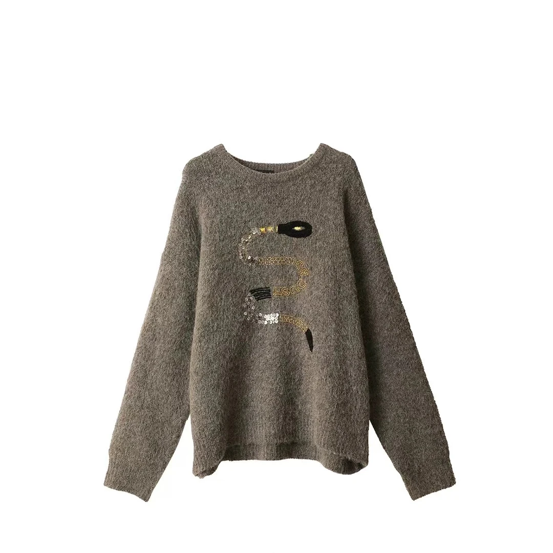 【景致设计师买手店】ICE DUST·24双旦胶囊24蛇形重工套头毛衣