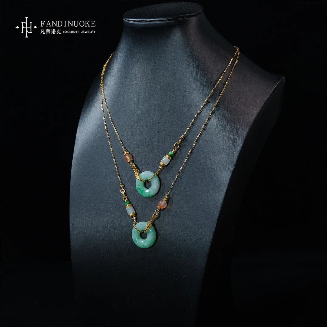 L【加加专属】31  MJ58811-翡翠平安扣项链-多样性发一件-19*5mm