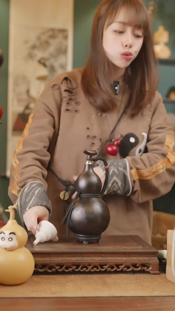 【闪购商品】321号精品天然大漆工艺防渗内胆酒葫芦~