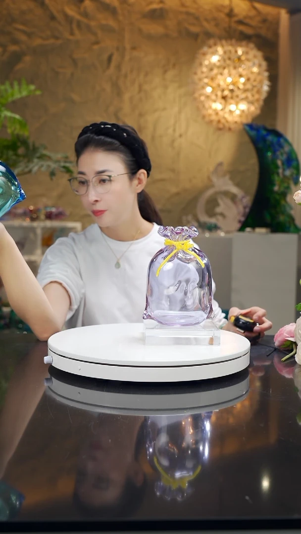 金紫色钱袋子摆件