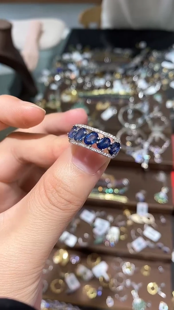 【闪购商品】蓝宝石戒指银S925镶嵌戒指