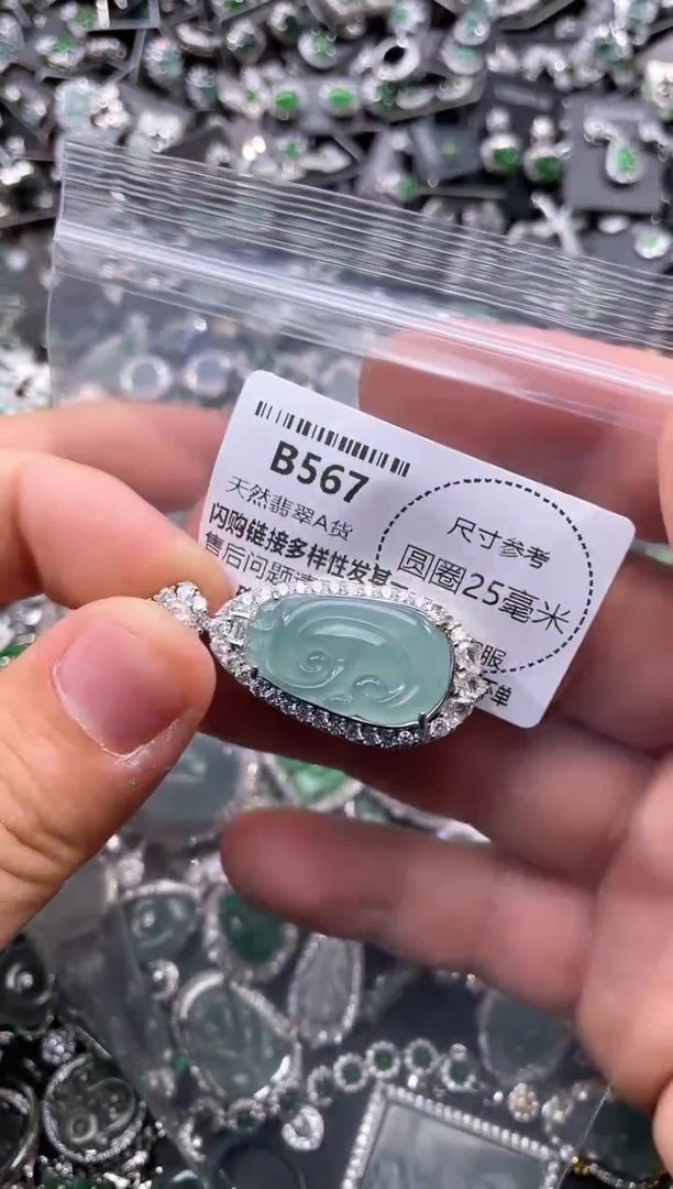 翡翠未镶嵌颈饰B567吊坠