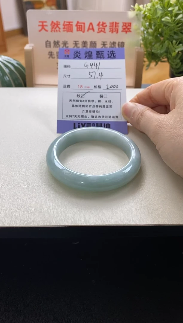 未镶嵌手镯翡翠圈口57.4编码g441