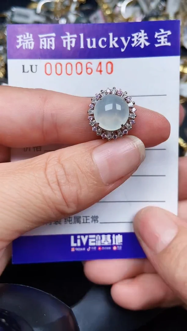 翡翠银S925镶嵌颈饰0640