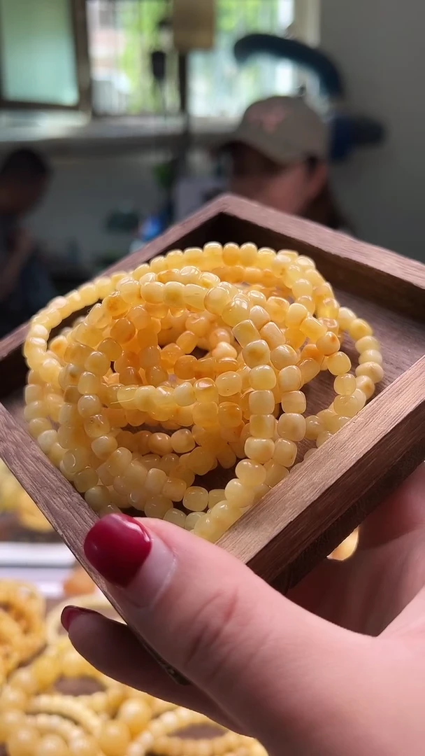 未镶嵌蜜蜡手链6+蜜蜡小方糖单圈多样性拍一发一