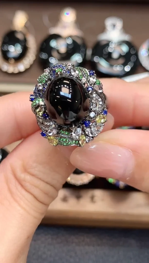 18K金镶嵌戒指翡翠D30