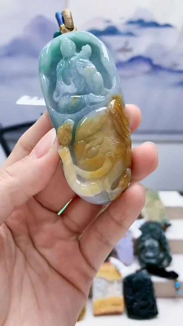 未镶嵌定制翡翠4812lr-毛货挂件66