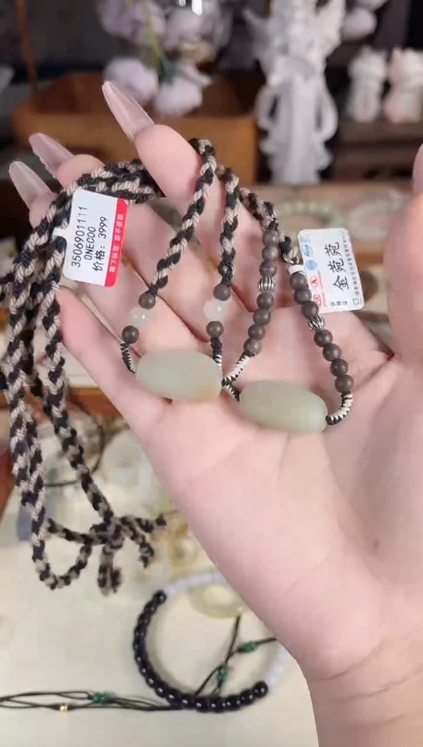 项链银S925镶嵌和田玉多样性发其一孤品默认微瑕