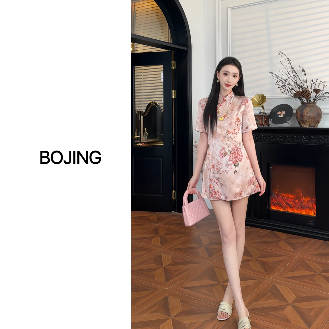 现货【国色牡丹】新中式显瘦气质夏季中国风复古套装