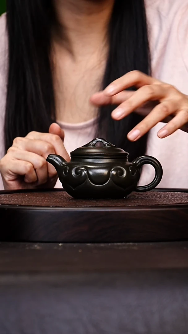 宜兴原矿高端紫砂天青朱泥250cc