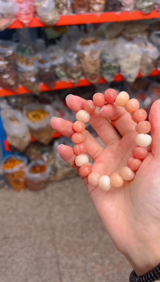 吊坠菩提根/象牙果粉色屁桃单圈