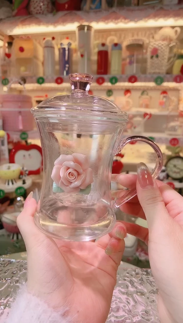 【闪购商品】摆件玫瑰泡茶杯品质好，发货快，放心拍