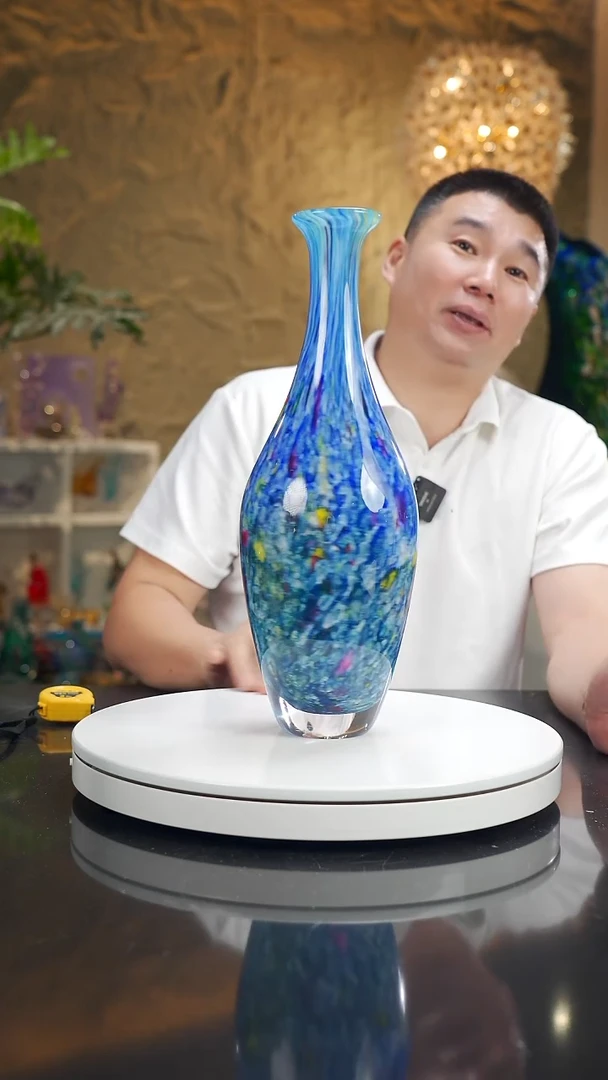 摆件福利设计款蓝彩莫奈花瓶