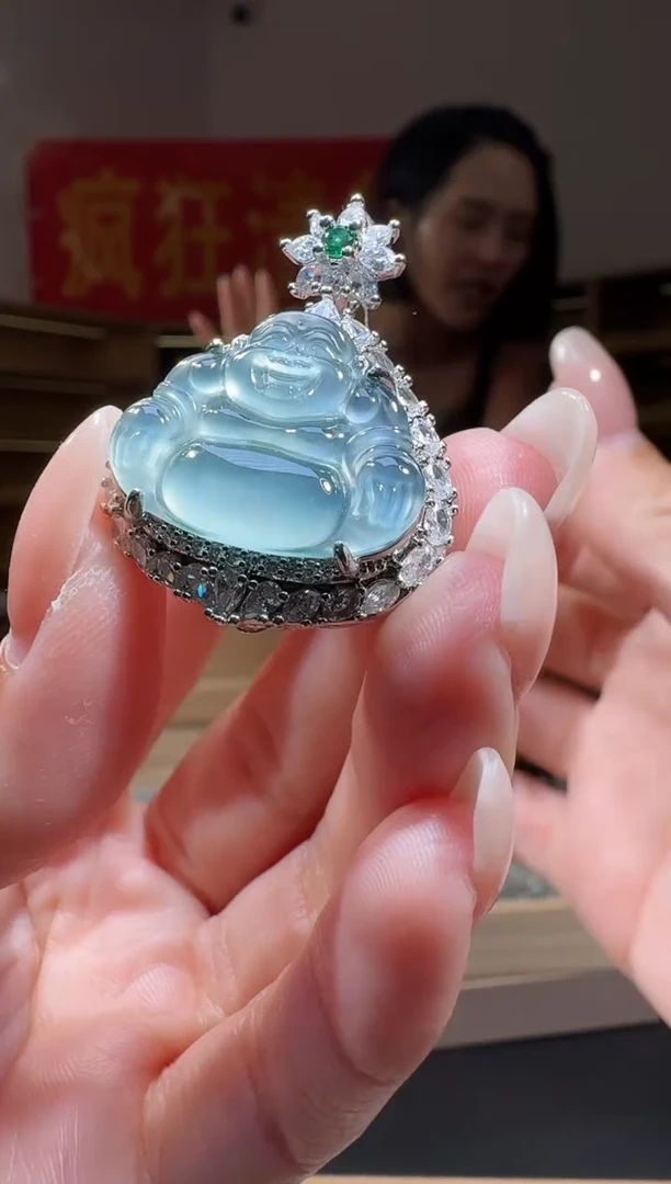 翡翠合金吊坠(不含链)纯天然A货翡翠佛公（多样性发其一）