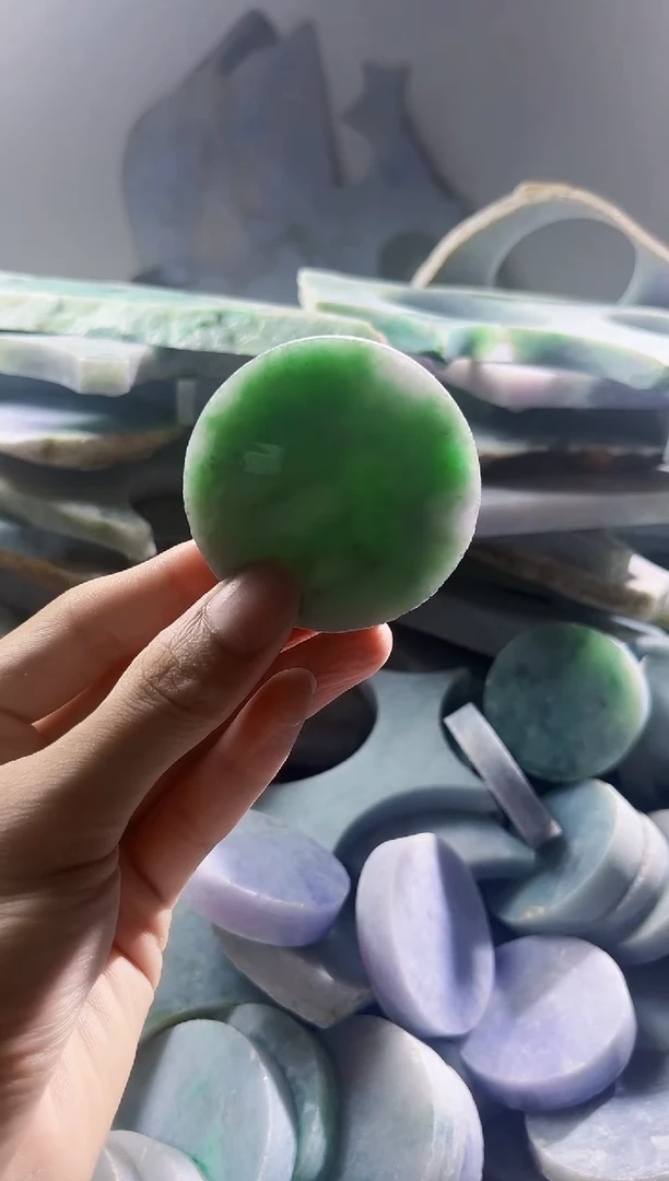 翡翠裸石缅甸翡翠A货陈177