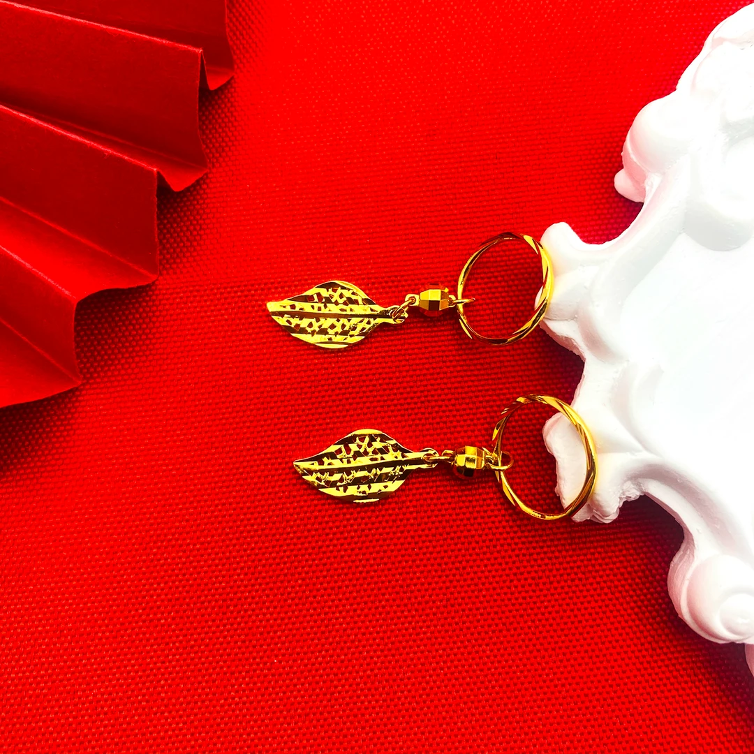 铜合金耳饰 【镂空树叶耳环】防过敏百搭耳坠时尚气质精美不掉色