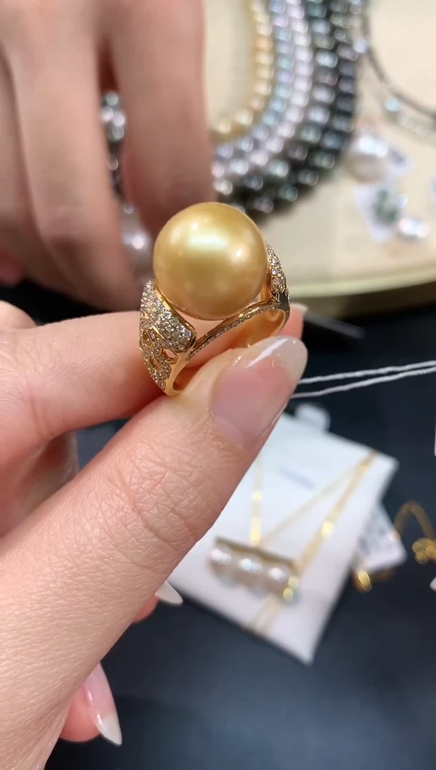 【闪购商品】海水珍珠戒指18K金镶嵌A105|13800